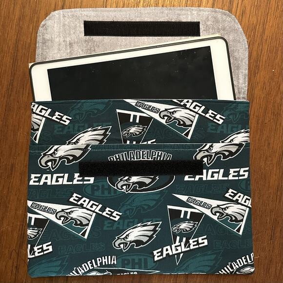 Handmade Fabric Ipad Case Pocket NFL Philadelphia Eagles Print - Picture 1 of 6